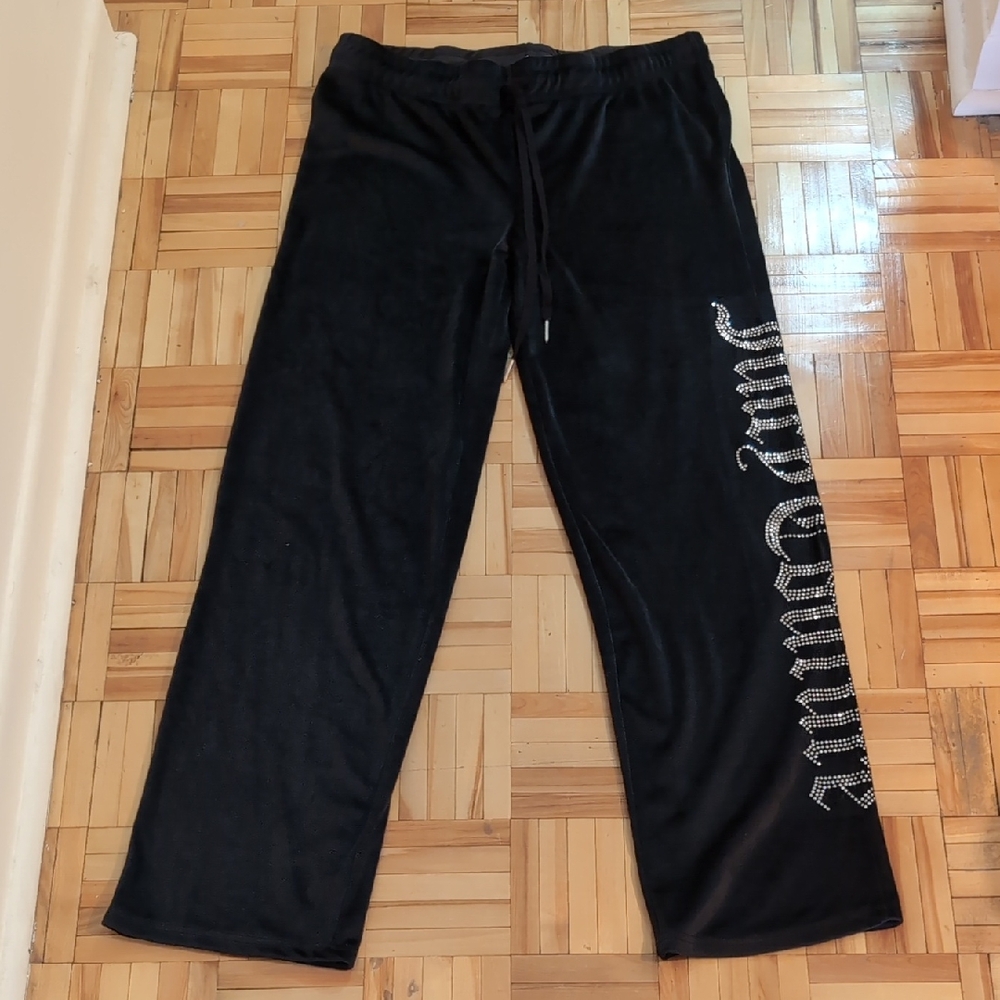 Vintage Juicy Couture Black Velour Pants Size L